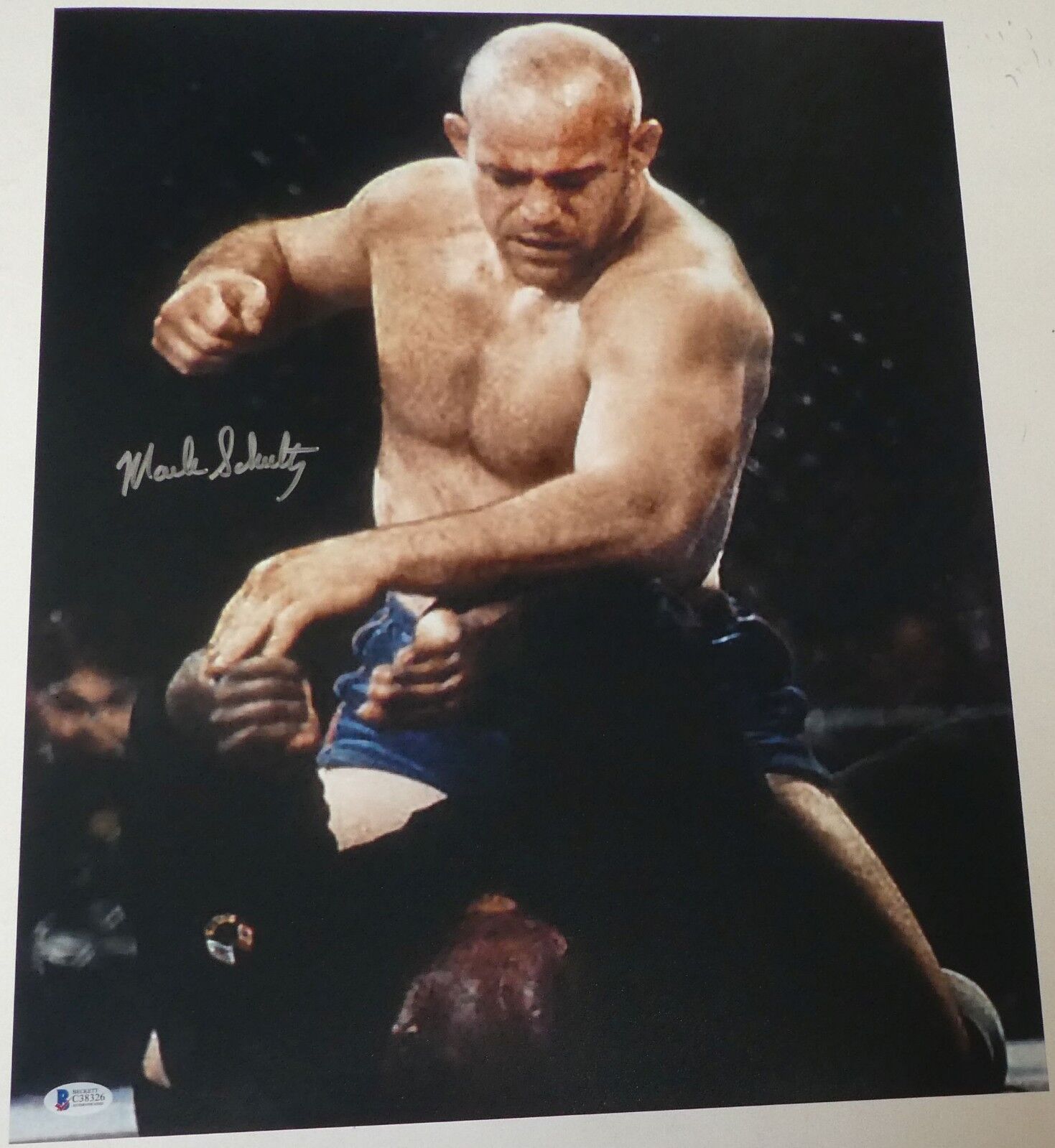 Mark Schultz Signed 16x20 Photo Poster painting BAS COA UFC 9 Foxcatcher USA Wrestling Autograph