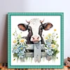 Flowers And Cow - 11CT Stamped Cross Stitch 50*50cm/19.69*19.69in