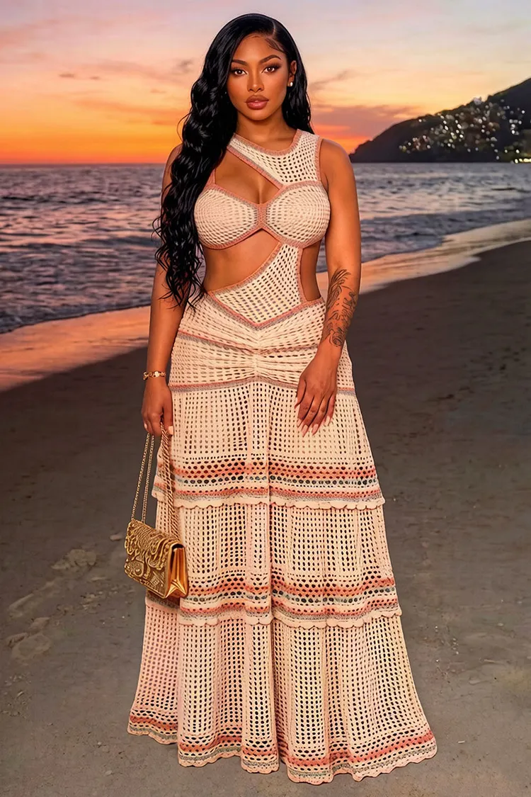 tiered cut out maxi dress Rhea Tiered Cutout Maxi Dress