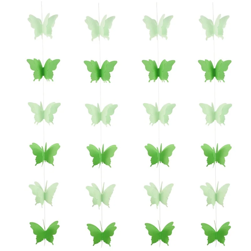 2.8m Colorful 3D Butterfly Paper Garland Banner for Birthday Party Baby Shower Decoration Wedding Decoration Supplies