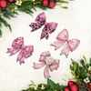 4Pcs Diamond Painting Brooch Diamond Painting Pins Jewelry Kit (Pink Bow Tie)