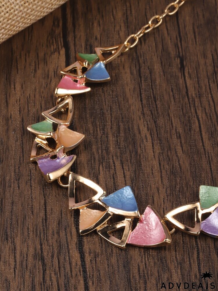 3pcs Triangle Decor Jewelry Set