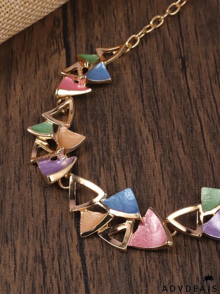 3pcs Triangle Decor Jewelry Set