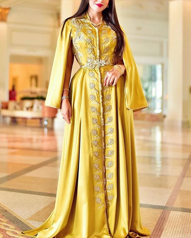 Women's Long Sleeve Embroidered Dress