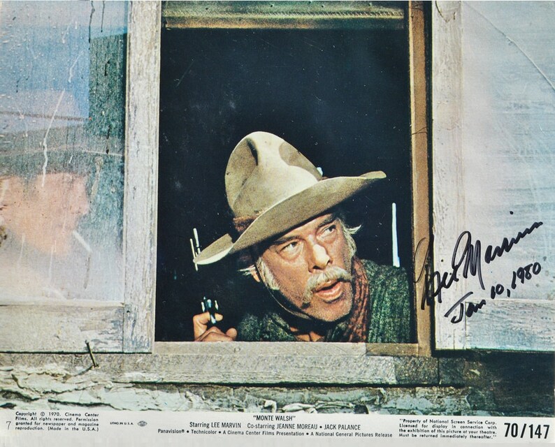 LEE MARVIN SIGNED Photo Poster painting Monte Walsh wcoa