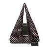 Polka Dot Nylon Storage Shoulder Bag with Key Ring Expandable Keychain Tote Bag Large Capacity Stylish Foldable Tote Handbag for Shopping Travel Commute