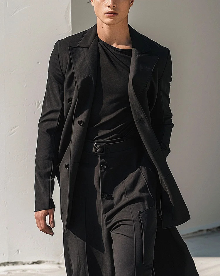 Men's Black Coat and Trousers Two Piece Suit