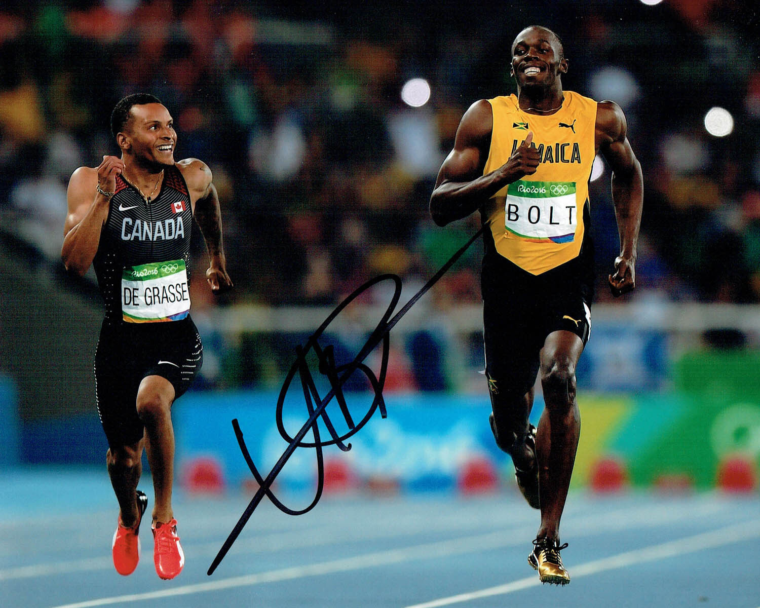 Usain BOLT Rio 2016 Olympic Athlete SIGNED 10x8 Photo Poster painting 2 AFTAL Autograph COA