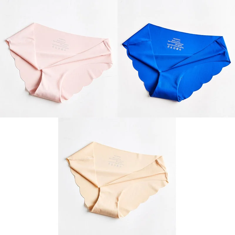 3pcs Seamless Panty Set Underwear Female Comfort Intimates Fashion Ladies Hot Sale Mid-Rise Briefs Panties Women Sexy Lingerie