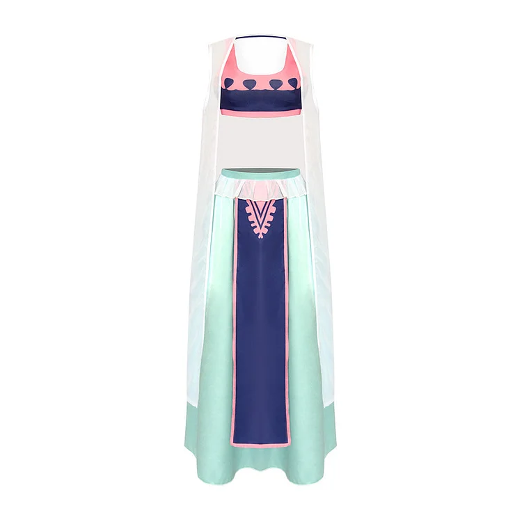 One Piece Vivi Outfits Blue Dress Cosplay Costume Halloween Carnival Suit