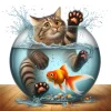 Cat Fish - Full Round Drill Diamond Painting