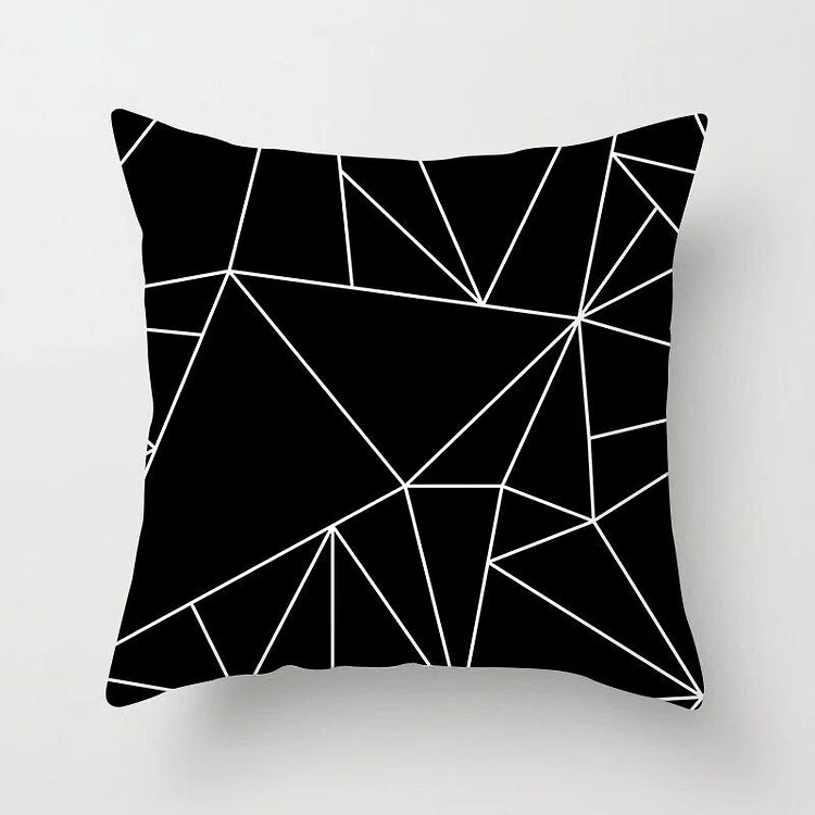 45X45CM New Style Black and White Geometric Portrait Pillowcase Home Sofa Office Cushion Cover Wholesale