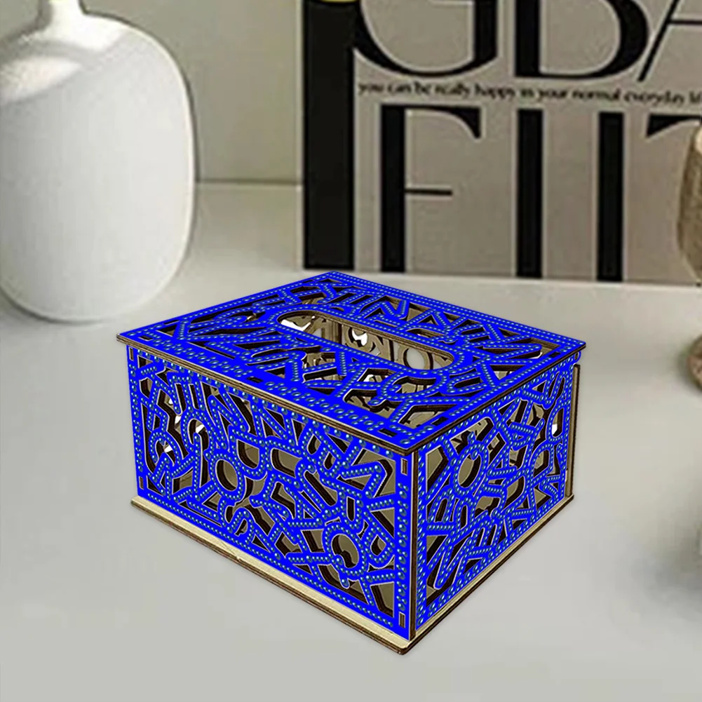 Diamond Painting Paper Towel Holder Napkin Dispenser for Beginners (Deep Blue)