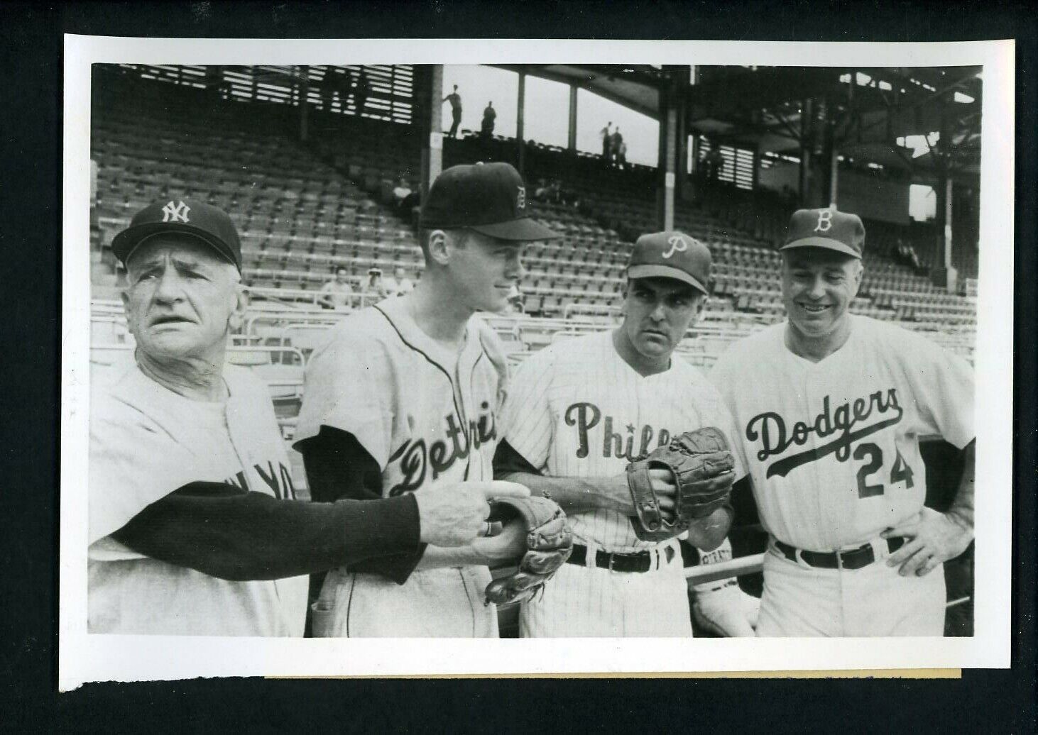 1957 All-Star Game Managers & Starting Pitchers Press Photo Poster painting Stengel Bunning Alst