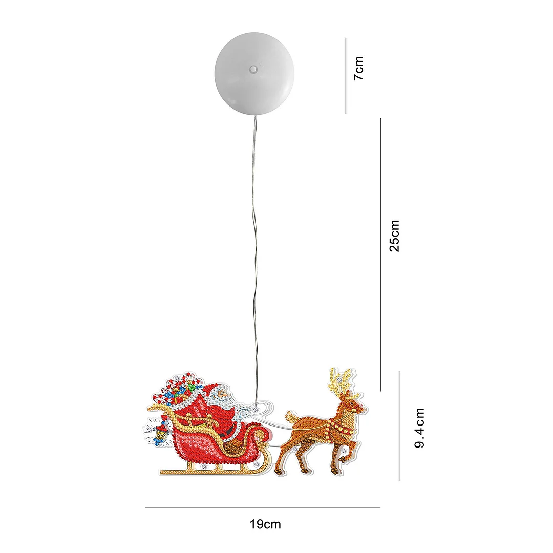 5D Christmas Diamond Painting Hanging Light Festive Rhinestone Lamp Pendant