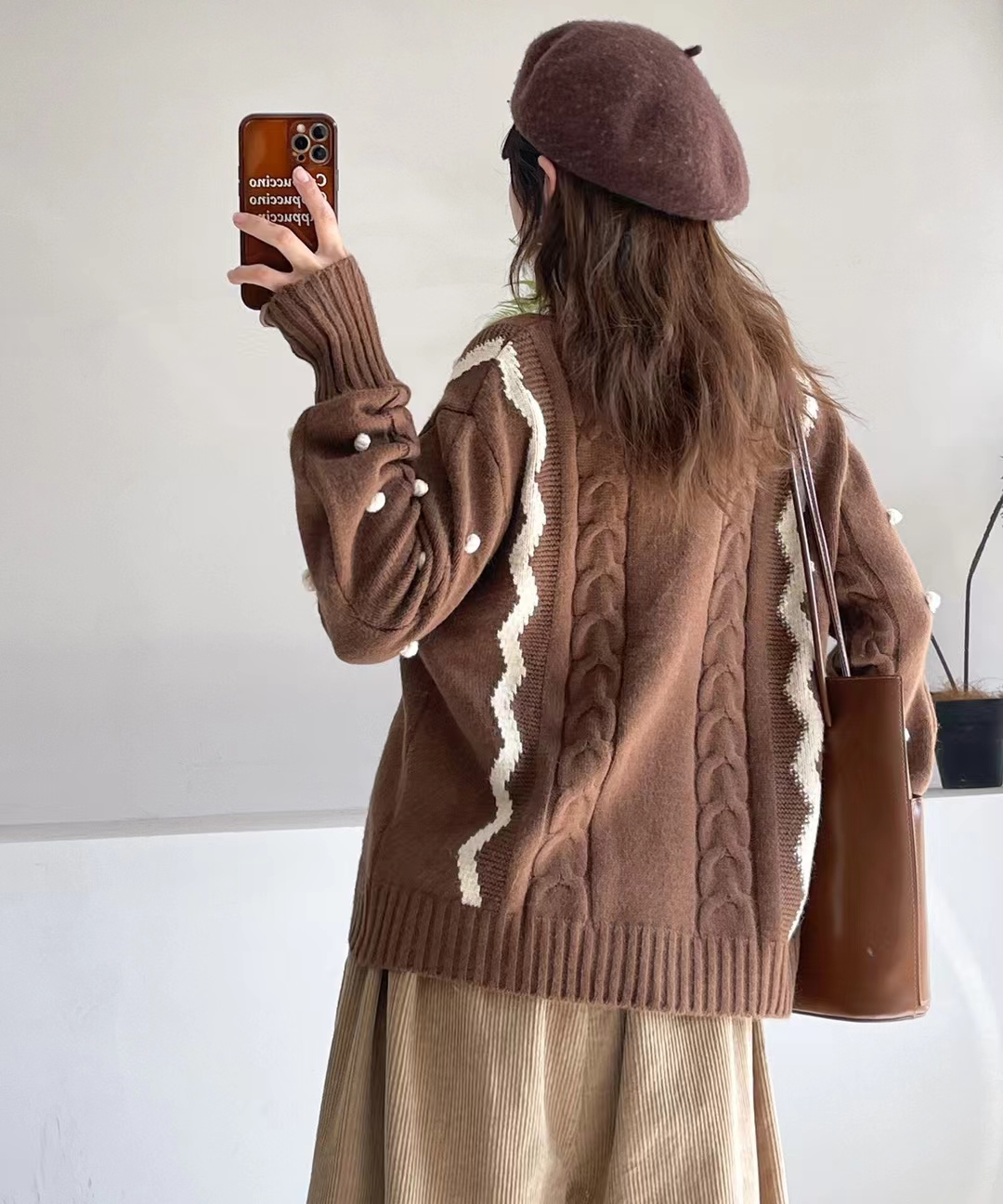 Chicfifth Sweater Women Winter Long Sleeve High Quality Autumn Vintage Top Knitted Cardigan