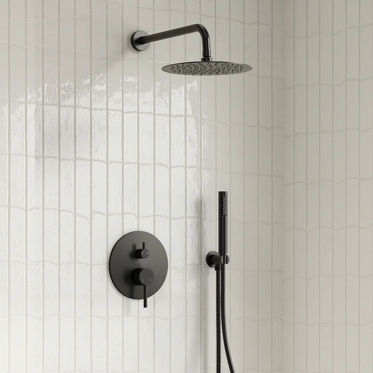 10 In. High Pressure Rainfall Shower System with Handheld in Matte