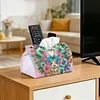 (24cm)Diamond Art Tissue Box DIY PU Napkin Cover for Home Decoration(Butterfly)