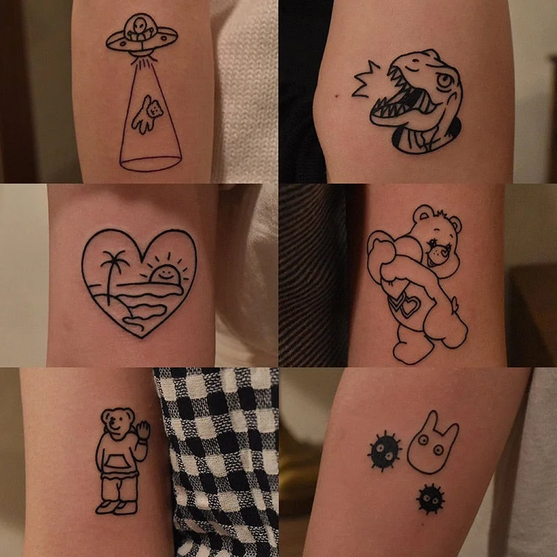 30 Sheets Cute Litter Bear Temporary Tattoo Kid Adult Face Tattoos Face Body Arm Art Waterproof Tatoo Sticker For Men Women