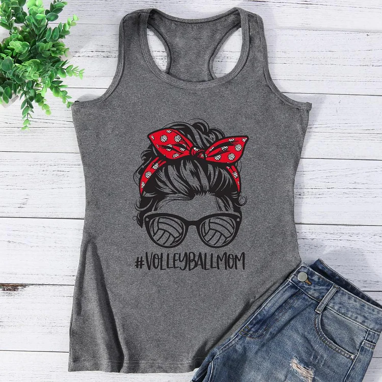Womens Volleyball Mom Vest Top-Annaletters