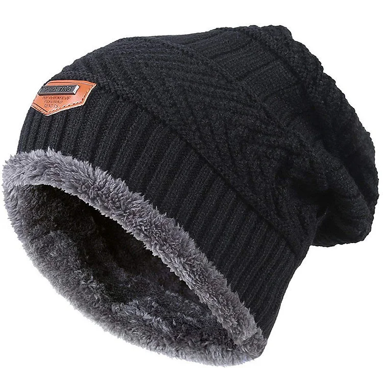 BrosWear Wool Thick Fleece Knitted Hat