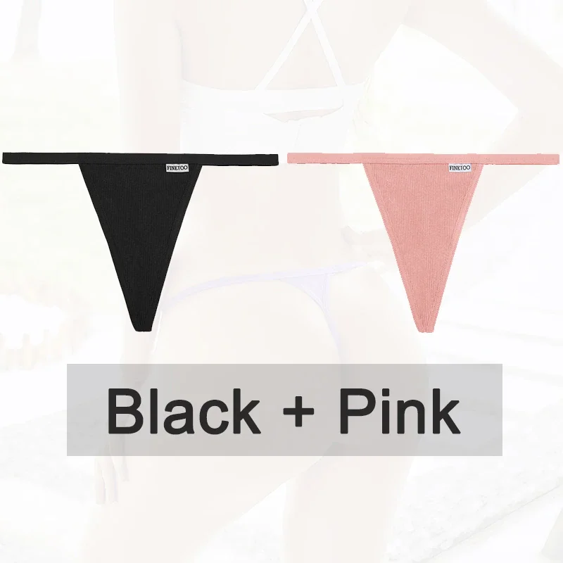 Billionm 2PCS/Set Women Sexy Cotton Panties Solid Color Underwear G-String Hollow Breathable Underpants Female Intimates Lingerie