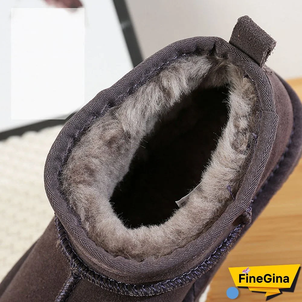 Vintage Artificial Short Plush Flats Boots Shoes