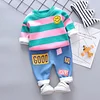 Baby Girl Boy Suits Plush Stripe Smiley Face 2 Pcs/Set