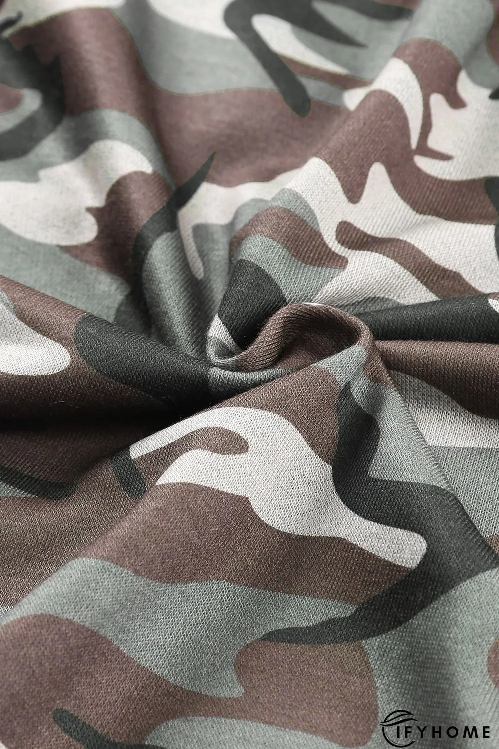 Green Camo Print Button up Hooded Jacket | IFYHOME