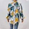 Gioiacombo&trade; Camicia a maniche lunghe stampata ampia da donna primaverile e autunnale