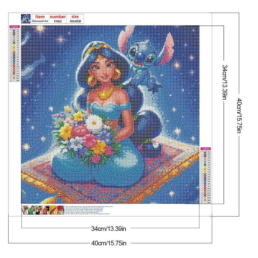 Diamond Painting - Full Round Drill - Princess Jasmine Stitch(Canvas|40*40cm)