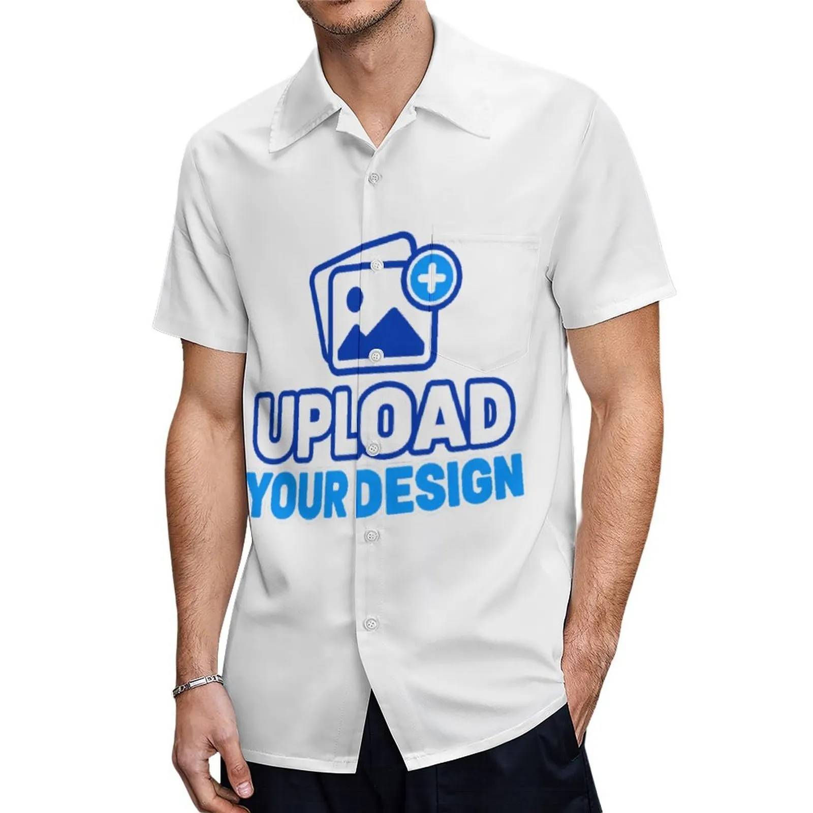 Men's Casual Single-Pocket Short Sleeve Shirt custom product view 9
