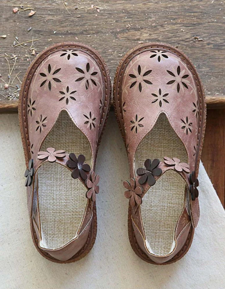 Retro Leather Thick Bottom Comfortable Sandals