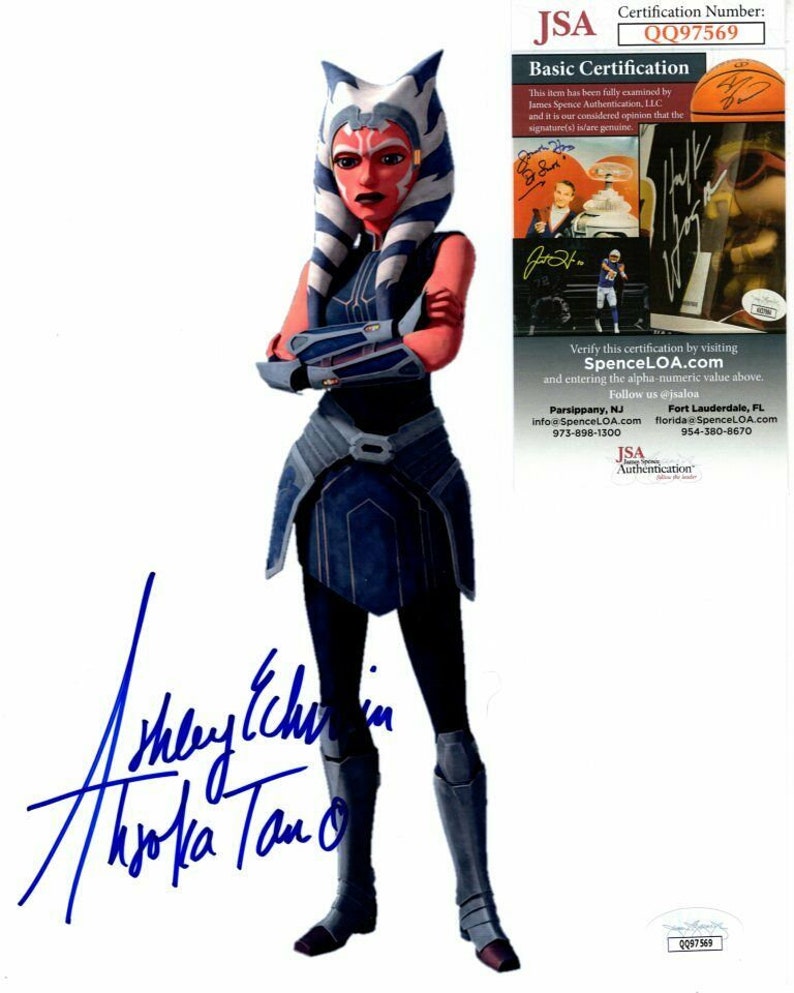 Ashley eckstein signed 8x10 disney the clone  star  wars ahsoka tano Photo Poster painting jsa