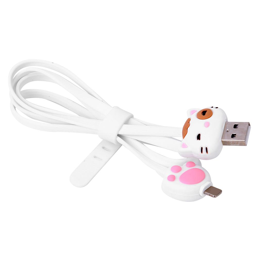 

LOFTER Cartoon 8 Pin Charging Cable 2.1A Fast USB Charger Data Cord, White, 501 Original