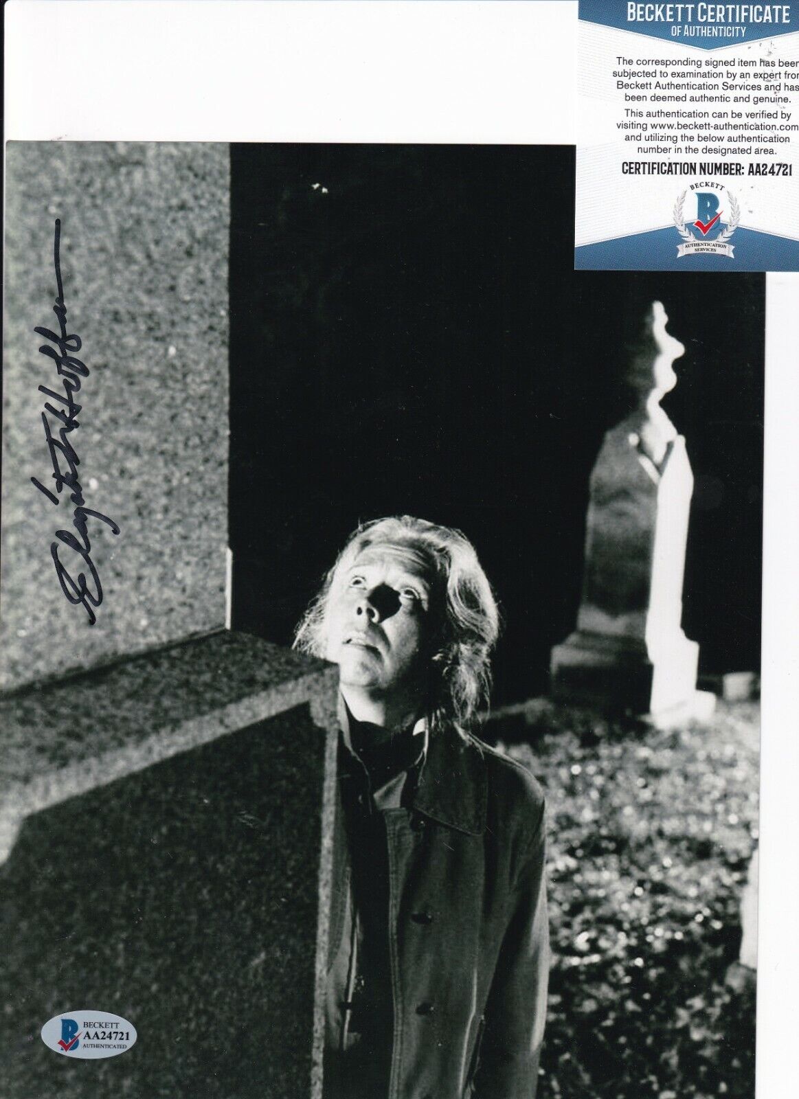 ELIZABETH HOFFMAN signed (FEAR NO EVIL) Movie 8X10 Photo Poster painting BECKETT BAS AA24721