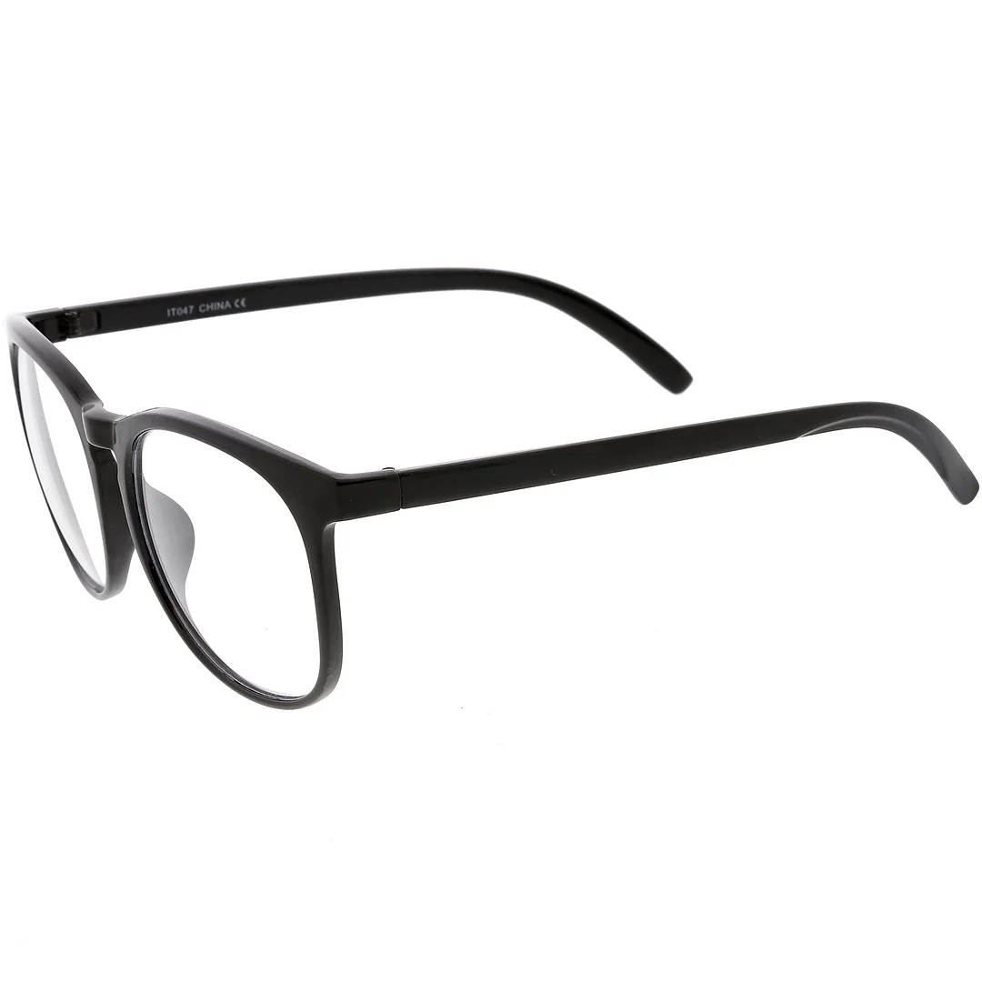 Classic Horn Rimmed Square Eyeglasses Clear Lens 54mm