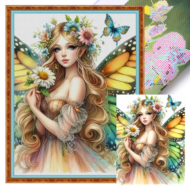 Butterfly Fairy - Printed Cross Stitch 18CT 30*40CM