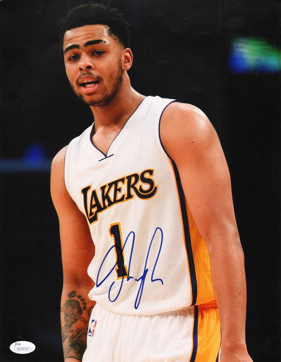 D'ANGELO RUSSELL RC Authentic Hand-Signed LA LAKERS 11x14 Photo Poster painting SD JSA/COA B