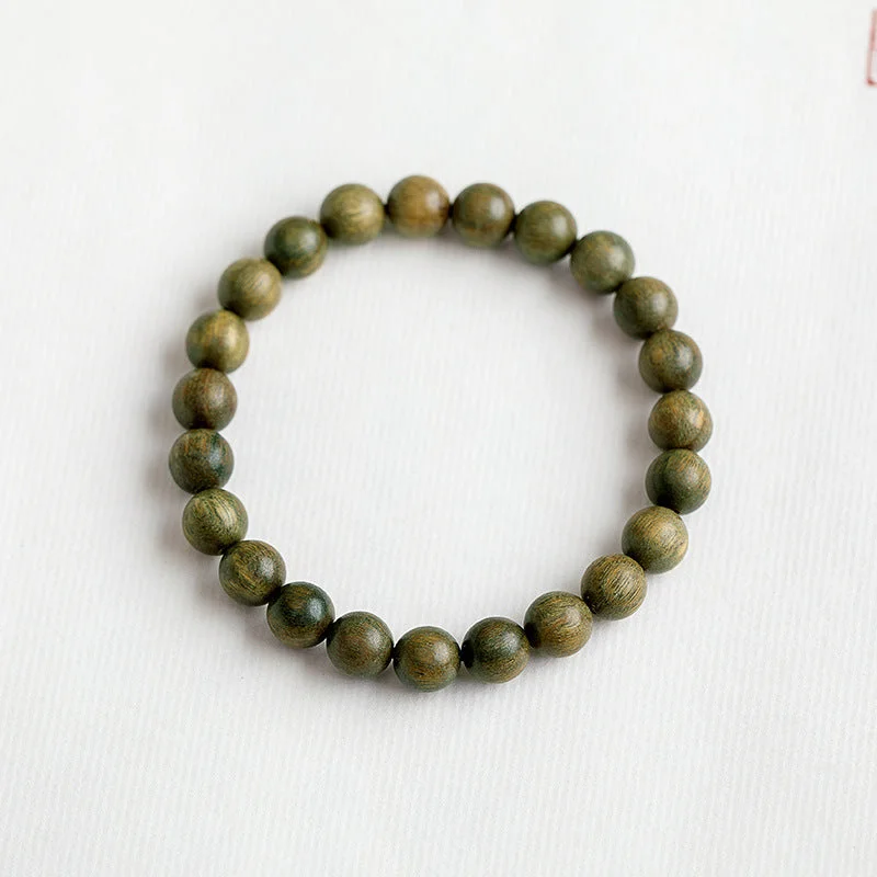 Green Sandalwood Buddha Beads Rosary Bracelet