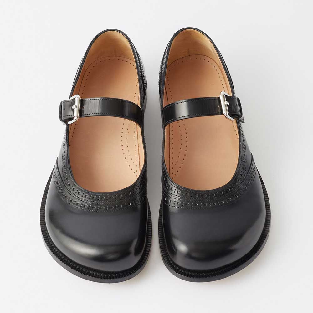 Black Closed Toe Flat Buckle Fastening Comfy Mary Jane Shoes Nicepairs