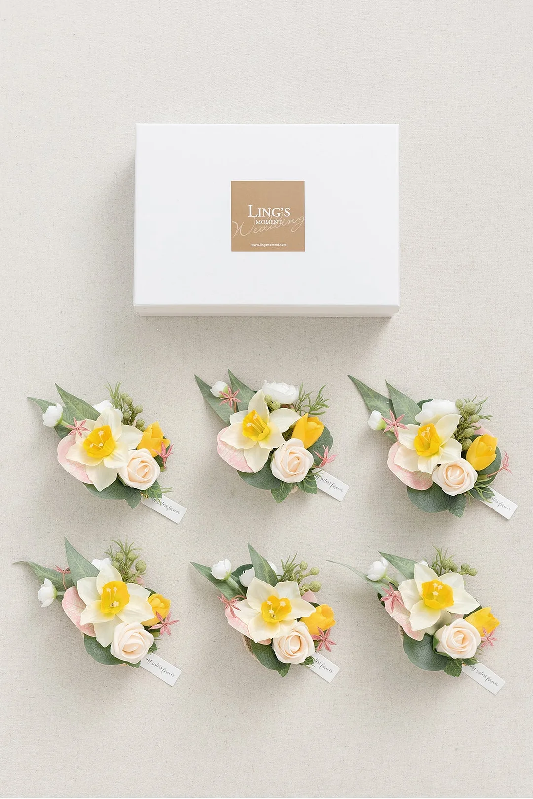 Wrist Corsages in Nude & French Yellow