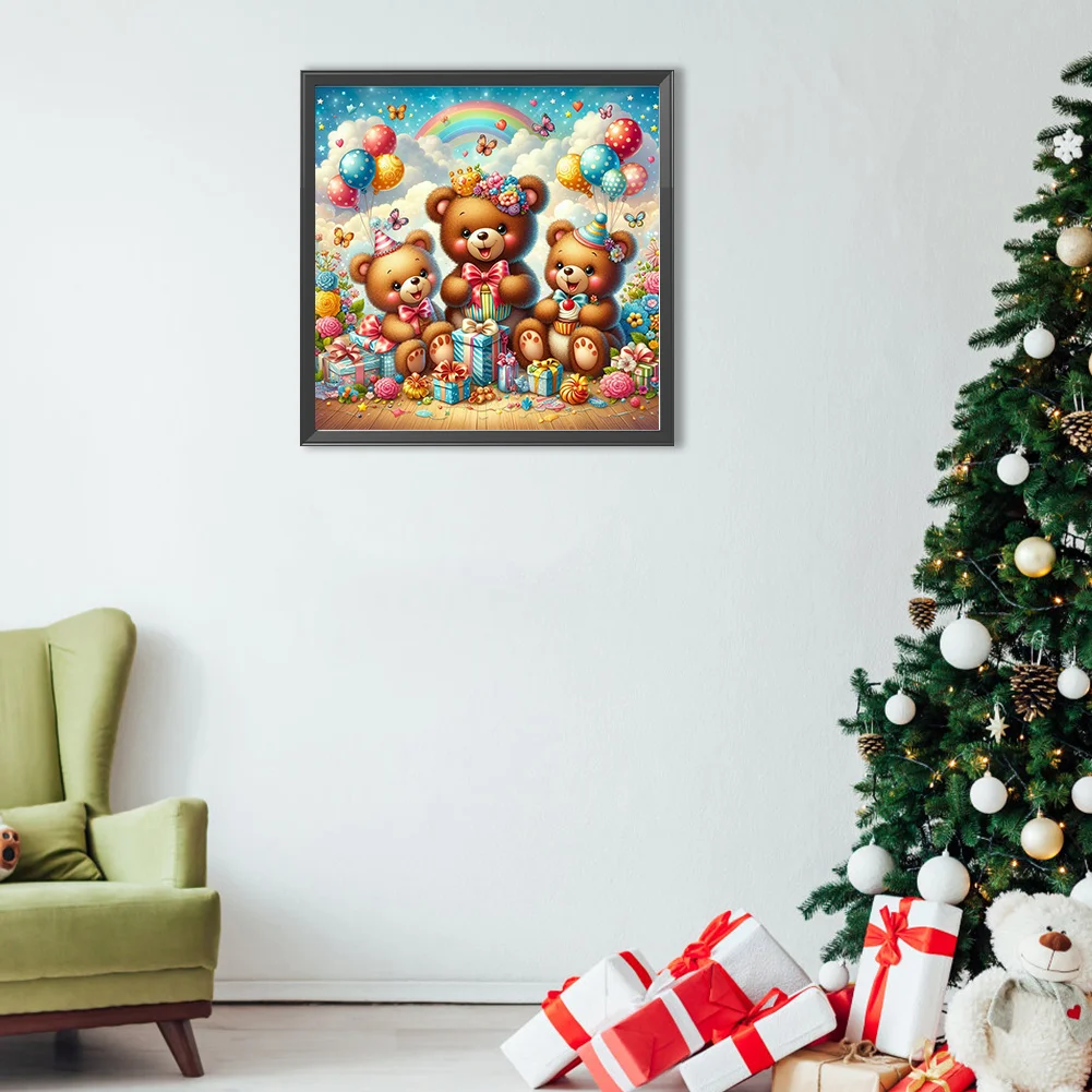 Diamond Painting - Full Round Drill - Gift Bear(Canvas|40*40cm)