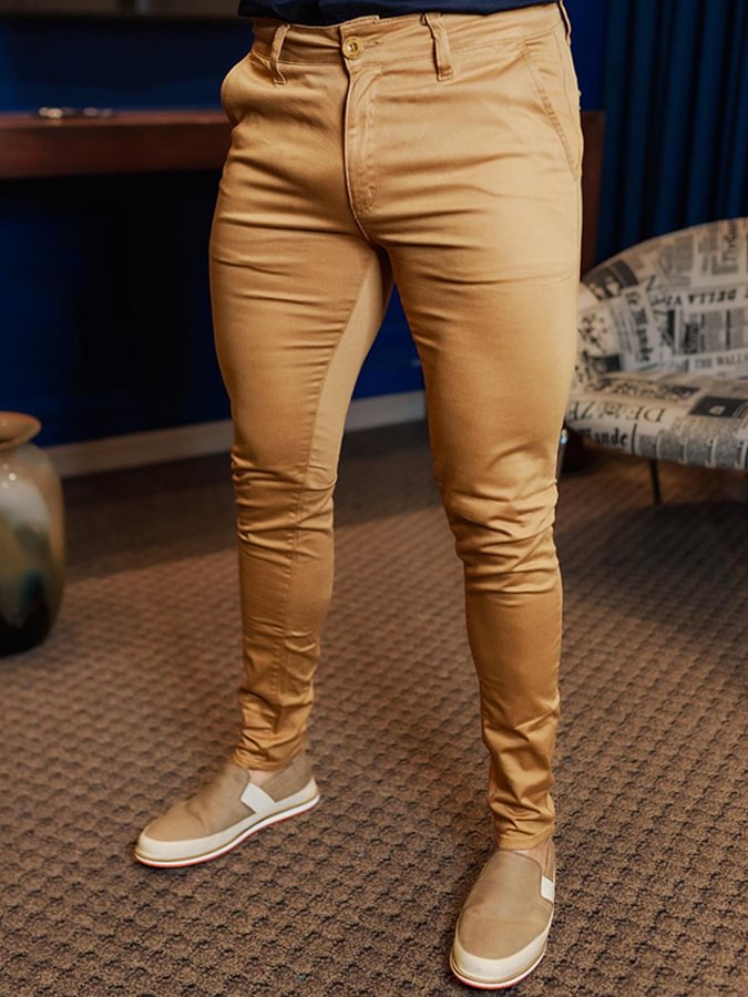 Men's Elegant Slim Fit Khaki Pants