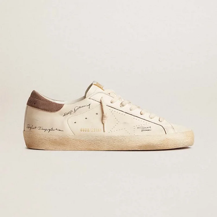 Golden Goose Super-Star Piel de napa para hombre con estrella perforada y refuerzo del talón de ante