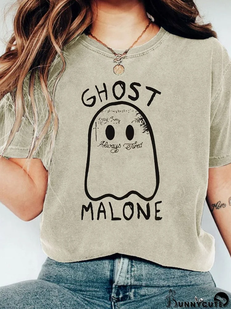 Women's Casual Ghost Malone Printed Short Sleeve T-Shirt