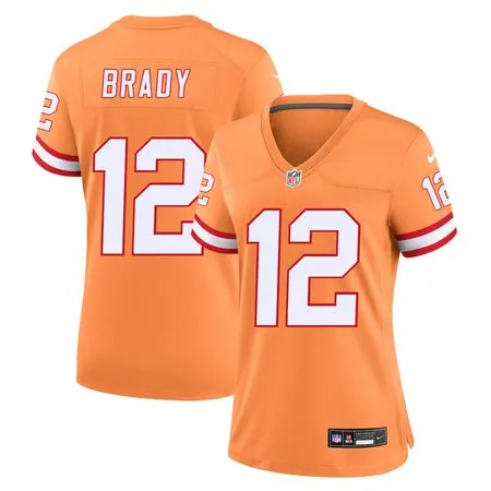 Women's '76 Tampa Bay Buccaneers #12 Tom Brady  Orange Player Game Jersey