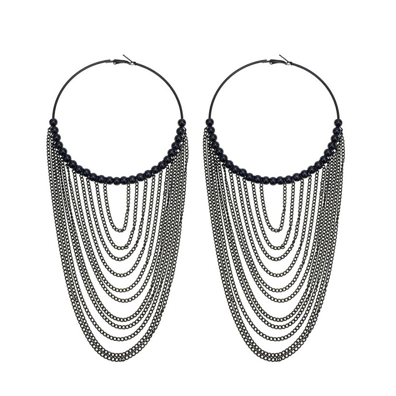 Metal tassel all-match earrings