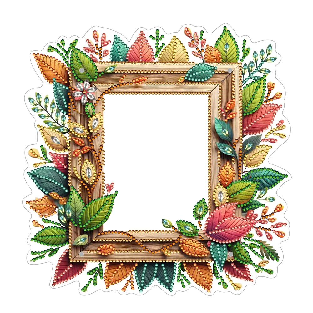 DIY Leaf Special Shape Diamond Painting Picture Frame for Home Office