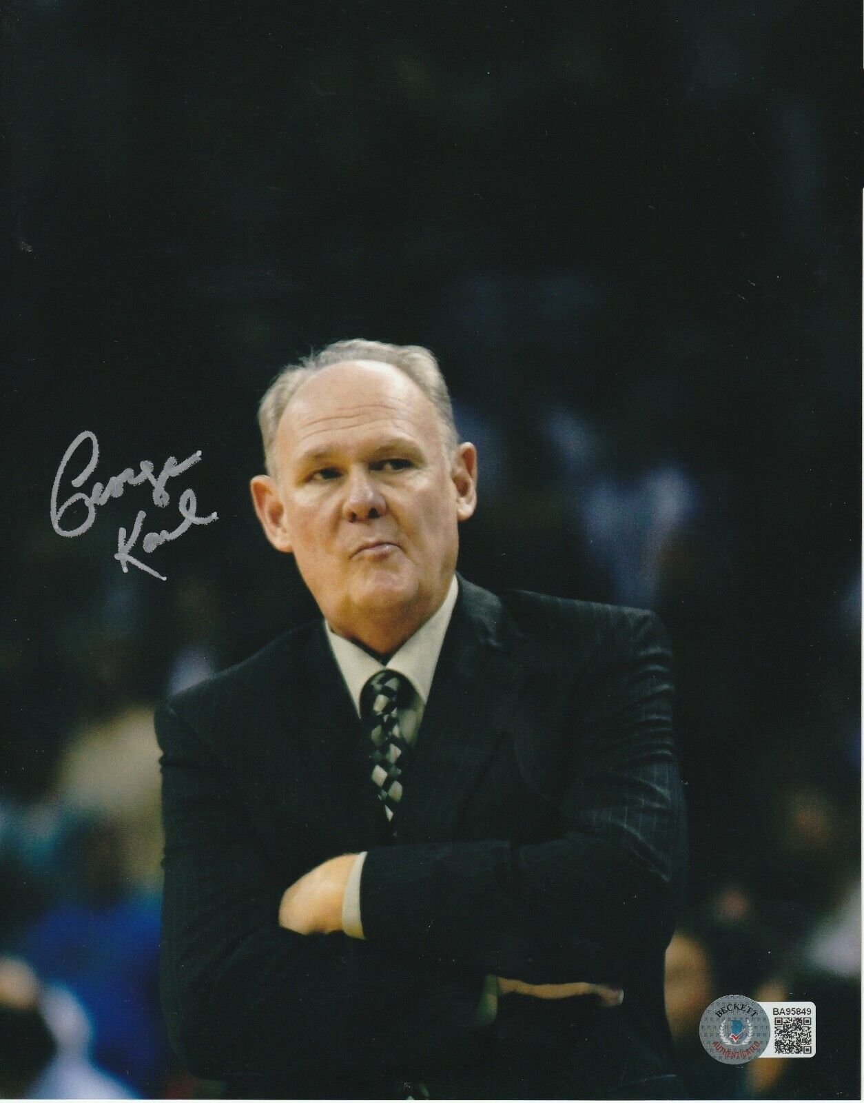 GEORGE KARL Signed Denver NUGGETS 8x10 Photo Poster painting with Beckett COA (BAS)